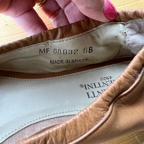 Mercanti Fiorentini Ballet Flat Slip On Shoes 6B Camel Brass Tone Toe Buckle - Picture 12 of 12